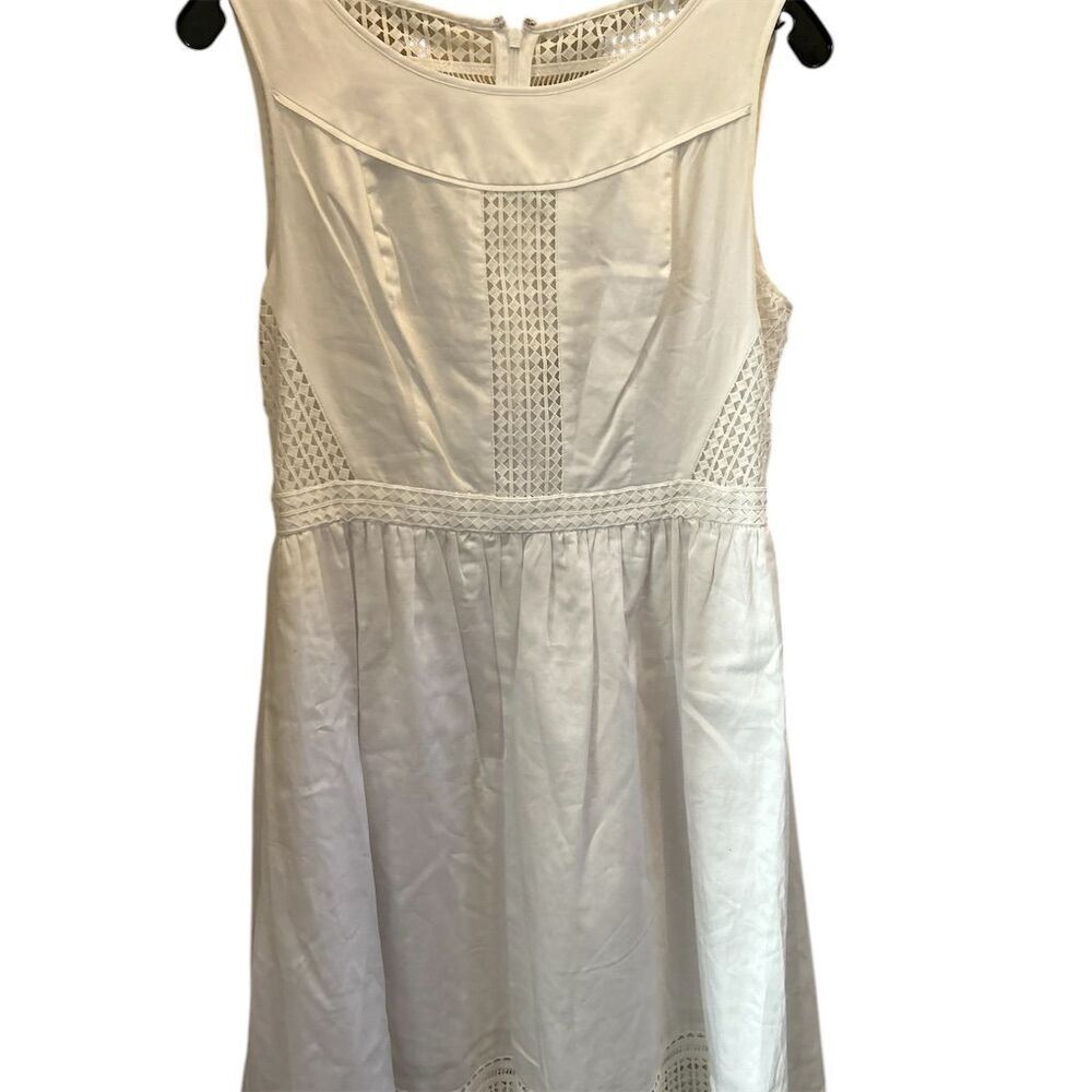 Adrianna Papell‎ Women's 8 White Sleeveless A-Line Knee Length Sundress